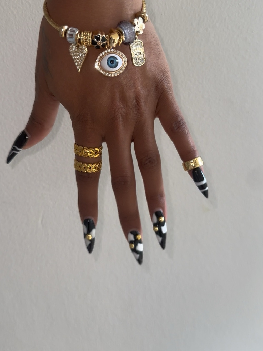Blue Gold Evil Eye Charm Bracelet